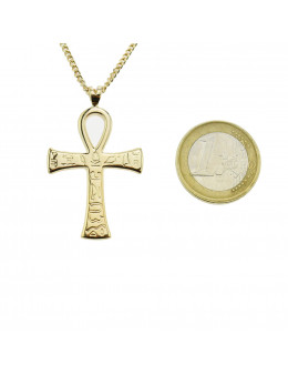 Pendentif en plaqué or Croix de vie - Croix d'Ankh - Croix ansée