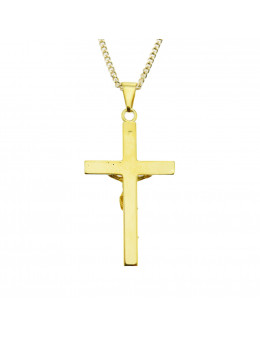 Pendentif crucifix en plaqué et or et Christ en argent 925
