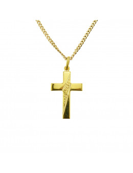 Pendentif Croix chrétienne en plaqué or