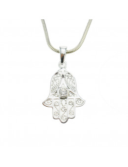 Pendentif argent 925 Main de Fatma ou Khamsa