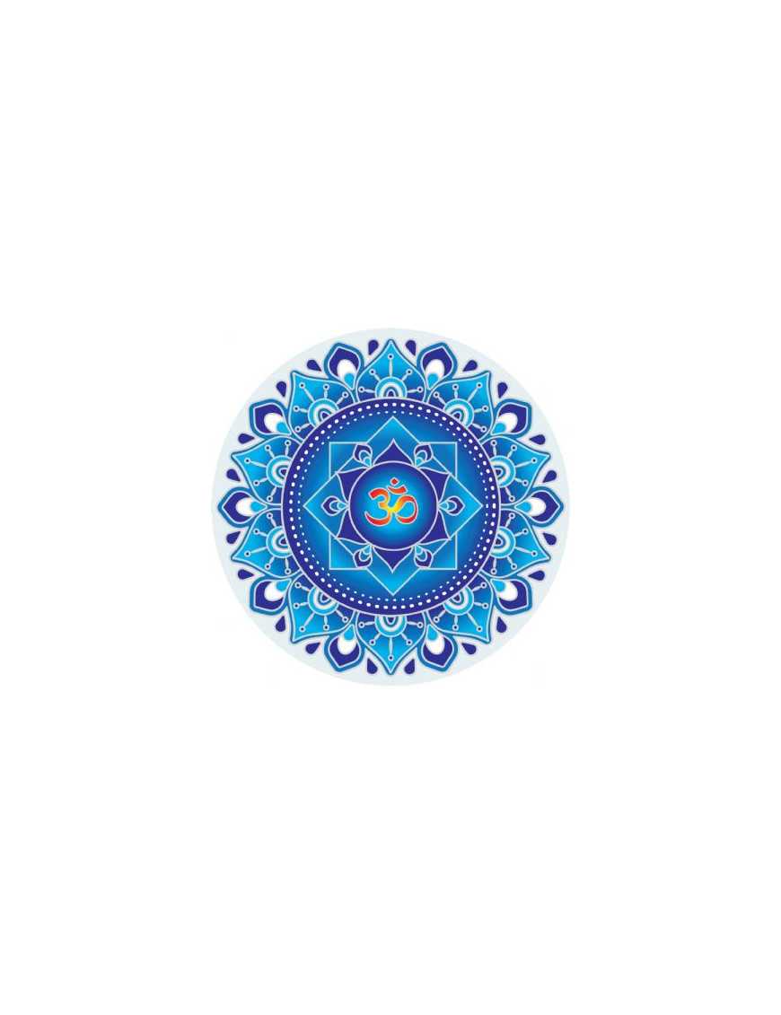 Symbole autocollant pour vitre - Mandala Ohm bleu