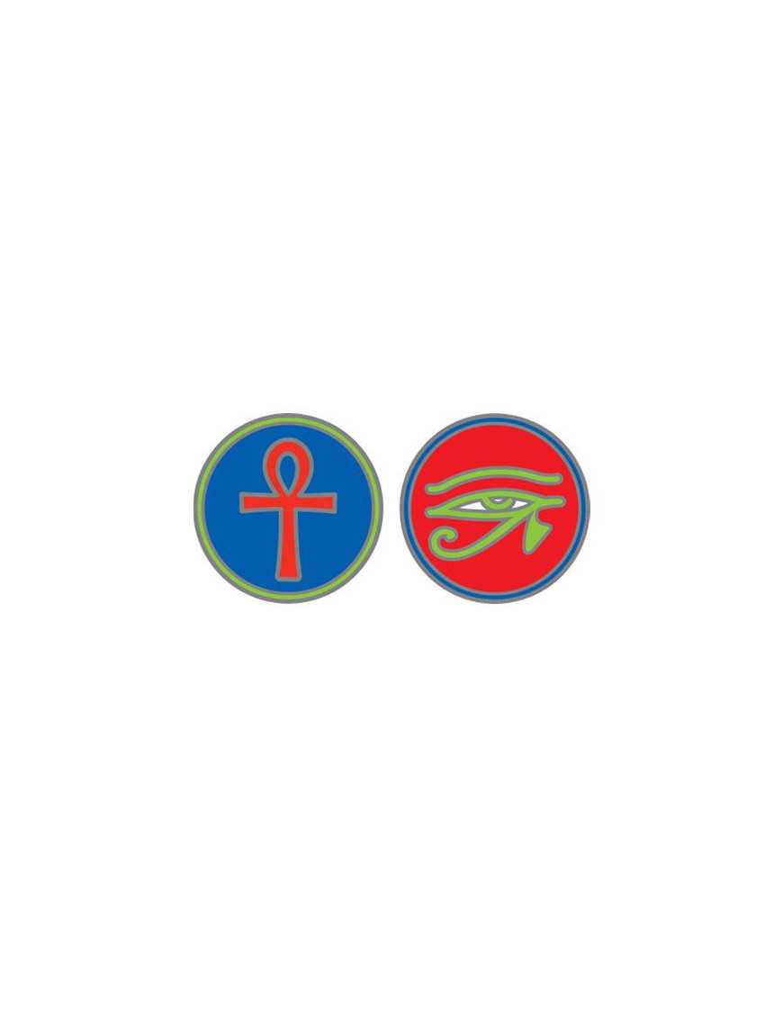 Symbole autocollant pour vitre - Croix d'Ankh et Oeil d'Horus