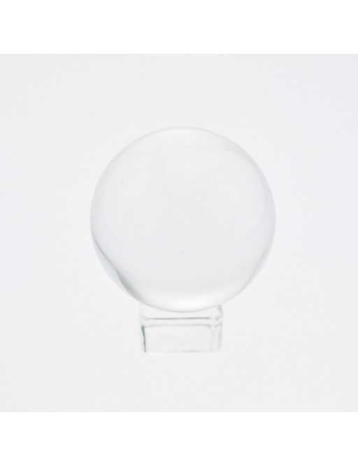 Boule de voyance en cristal de verre avec socle - Diamètre 60 mm