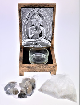 Photophore Bouddha plaque métallique