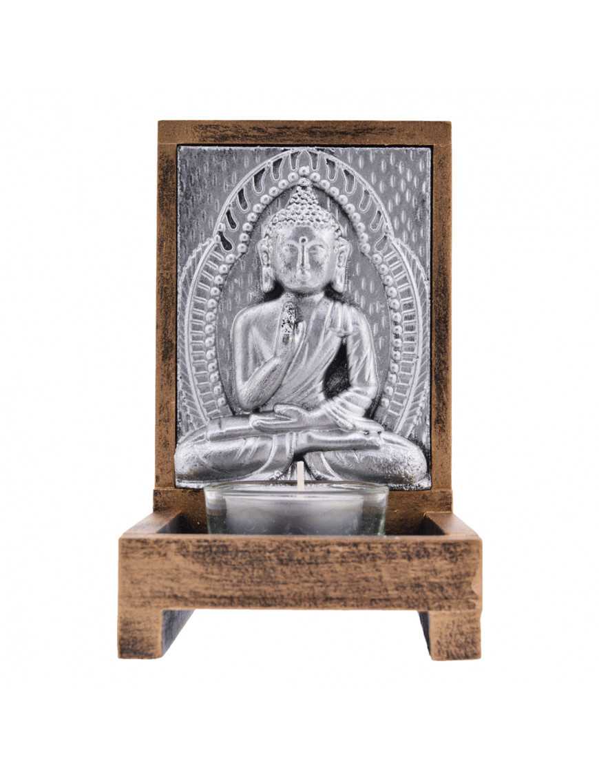 Photophore Bouddha plaque métallique