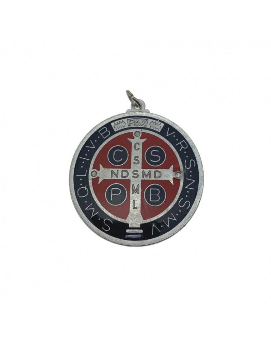 Médaille de Saint Benoit émaillée diamètre 4,5cm