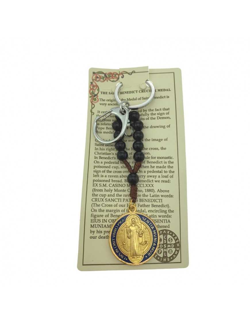 Porté-clés dizainier et médaille de Saint-Benoit émaillée