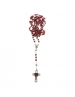 Chapelet des milles mercis, perles rouges et blanches
