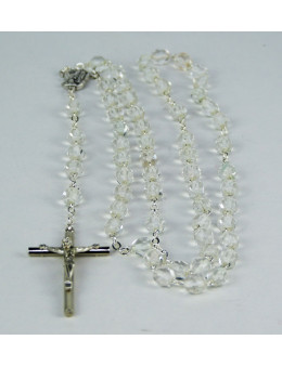 Chapelet métallique cristal médaille apparition 