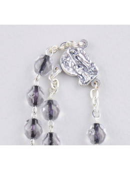 Chapelet métallique cristal médaille apparition 