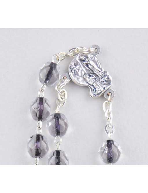 Chapelet métallique cristal médaille apparition 