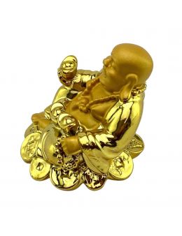 Statue Bouddha dorée - Assis avec un sac
