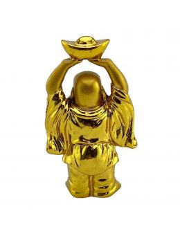 Statue Bouddha dorée - Debout avec un lingot d'or