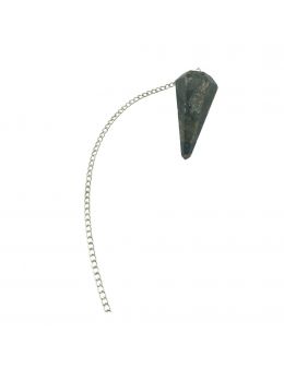 Pendule pointe Labradorite - chaîne argentée