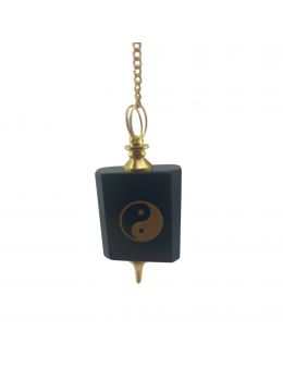 Pendule noir et dorée - Ying Yang