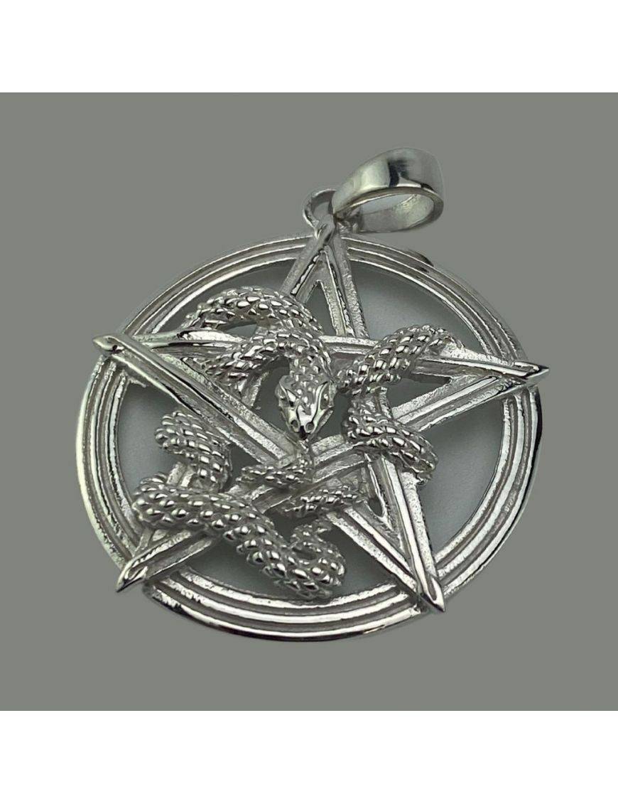 Pendentif pentagramme Argent - Serpent