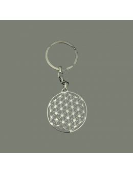 Porte-clé - Fleur de vie -Argent