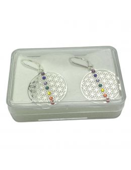 Boucles d'oreilles Argent - 7 chakras - Linéaire 