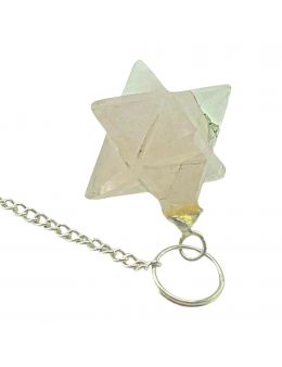 Pendule étoile Merkaba - Quartz rose 