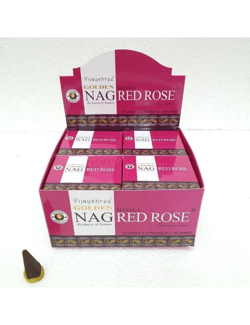 Encens cone Vijayshree Golden - Nag Rose rouge 10 pcs