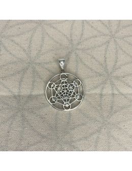 Pendentif Argent - Cube de métatron - 40 mm