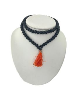 Malas 108 perles en bois - Orange/Noir