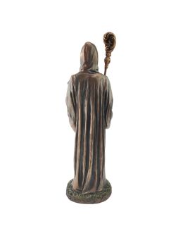 Statue bronze coulé à froid de saint Benoit, H. 23 cm