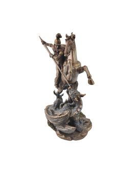 Statue bronze coulé à froid saint Geroges, H. 22 cm