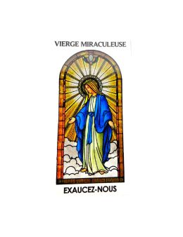 Autocollant Transparent "vitrail" sans prière H.5,1x3,1 cm pour veilleuse 20/24 heures dela Vierge Miraculeuse