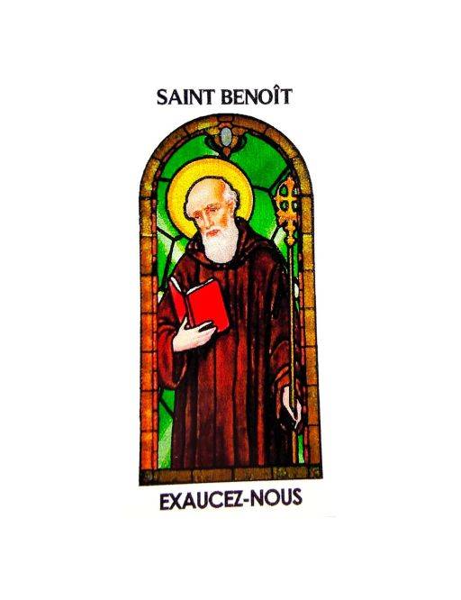 Autocollant Transparent "vitrail" sans prière H.5,1x3,1 cm pour veilleuse 20/24 heures de saint Benoît
