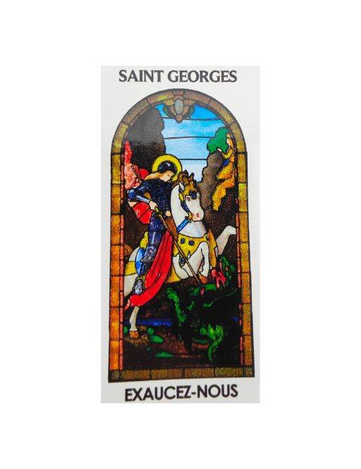 Autocollant PAPIER BLANC "vitrail" sans prière H.5,1x3,1 cm pour veilleuse 20/24 heures de saint Georges