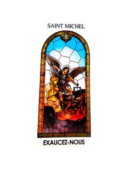 Autocollant Transparent "vitrail" sans prière H.5,1x3,1 cm pour veilleuse 20/24 heures de saint Michel