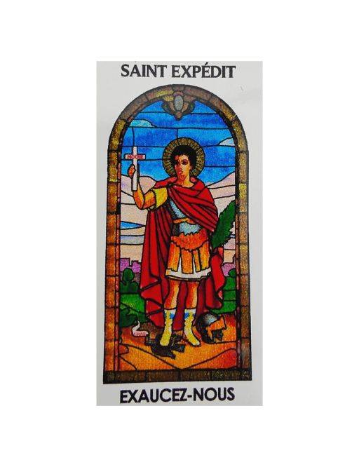 Autocollant PAPIER BLANC " sans prière H.5,1x3,1 cm pour veilleuse 20/24 heures de saint Expédit