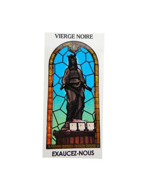 Autocollant PAPIER BLANC"vitrail" sans prière H. 10.5 x 6.5 cm pour bougie de neuvaine de la Vierge Noir