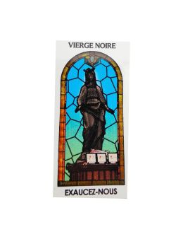 Autocollant PAPIER BLANC "vitrail" sans prière H.5,1x3,1 cm pour veilleuse 20/24 heures de la Vierge Noir