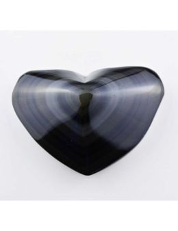 Coeur Oeil céleste - Obsidienne noire - 189 g
