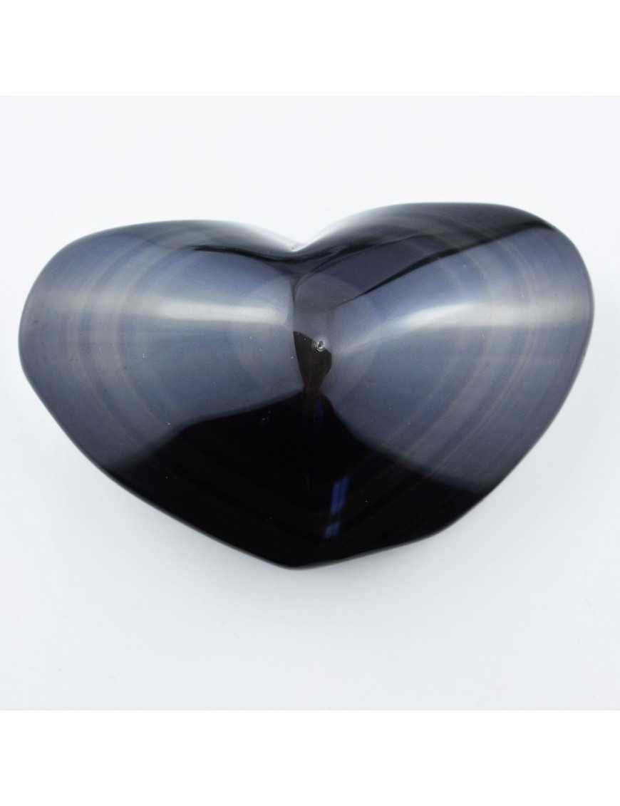 Coeur Oeil céleste - Obsidienne noire - 163 g