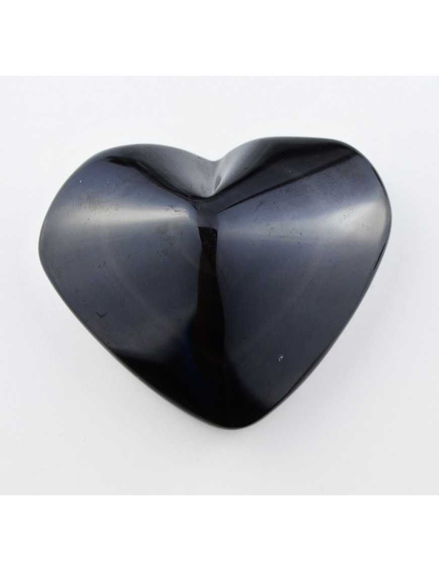 Coeur Oeil céleste - Obsidienne noire - 78 g