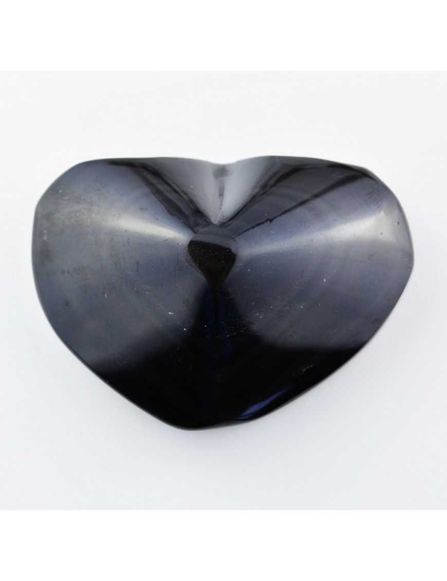 Coeur Oeil céleste - Obsidienne noire - 79 g