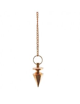 Pendule métal conique petit format avec chaîne - Cuivre