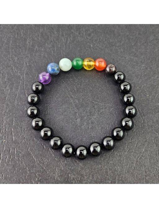 Bracelet perles 8mm - Tourmaline noir - 7 Chakras