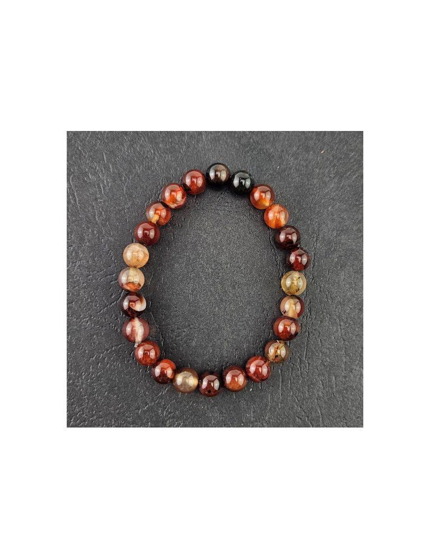 Bracelets perles 8 mm -Agathe Rouge