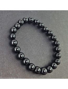 Bracelets perles 8 mm - Agate noir