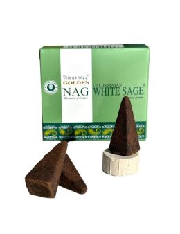 Encens cone Vijayshree Golden - Nag Sauge blanche 10 pcs