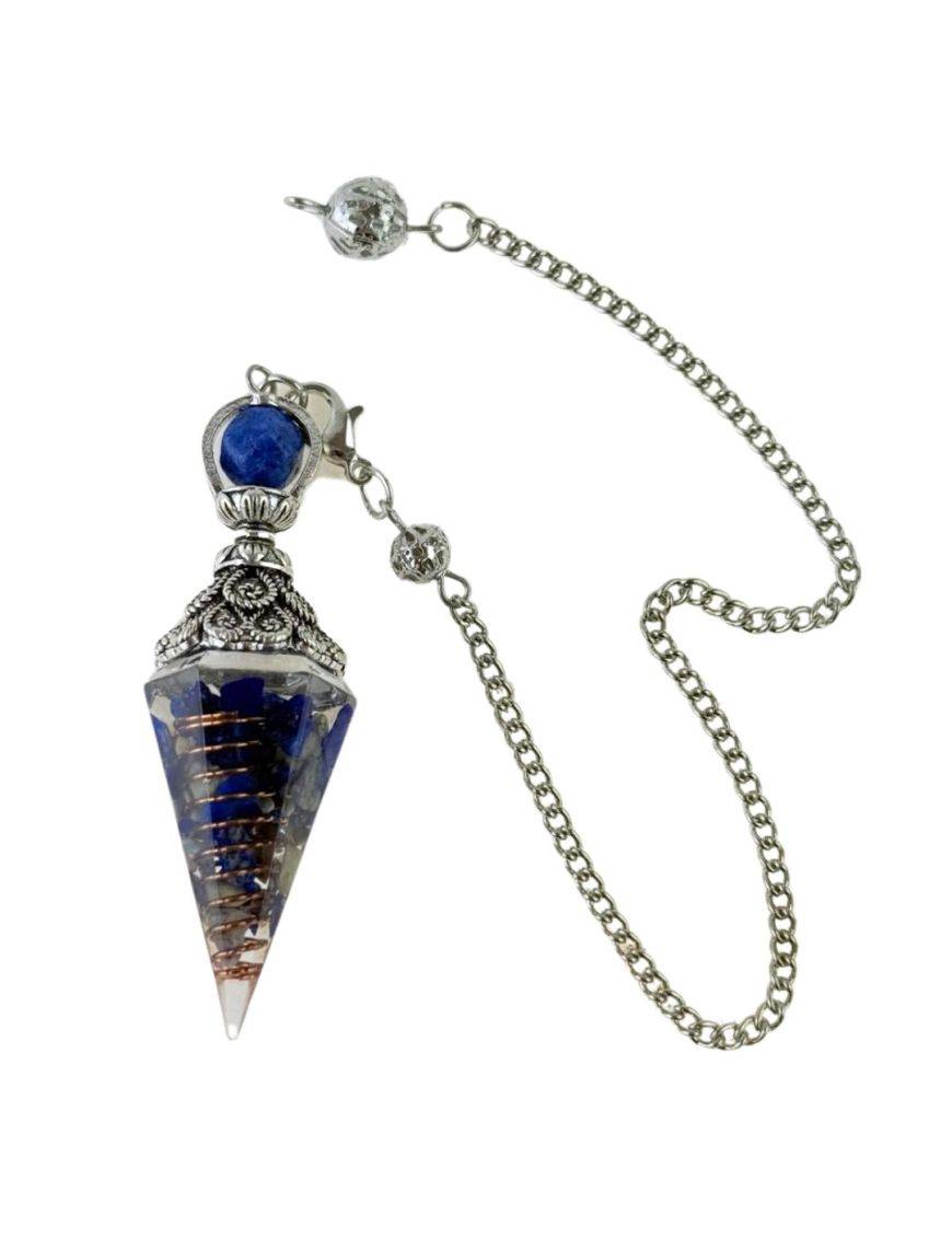 Pendule cône Lapis lazuli 6 faces