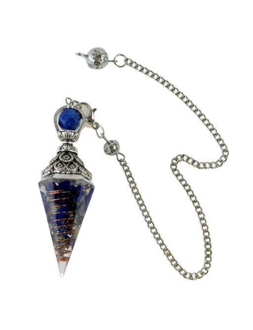 Pendule cône Lapis lazuli 6 faces