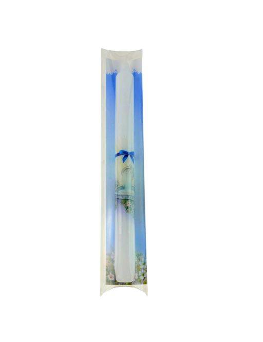 Bougie étui baptême Bleu