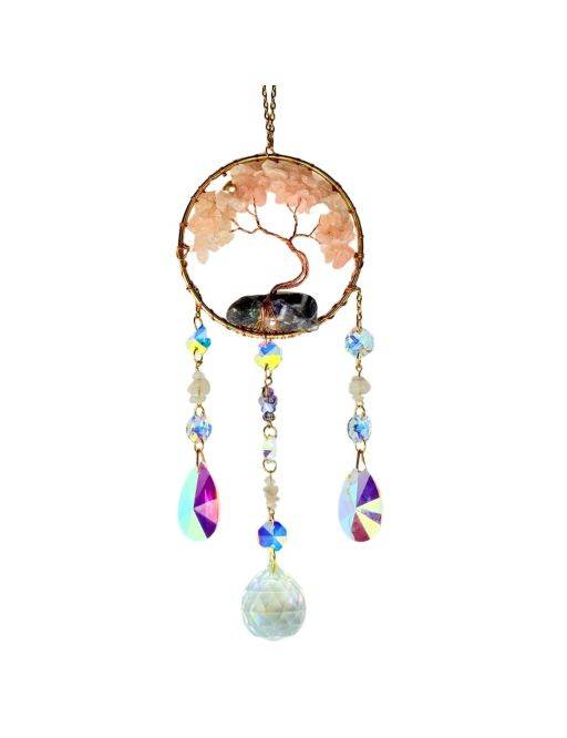 Attrape rêves Arbre de Vie Quartz Rose Attrape rêves Arbre de Vie Quartz Rose