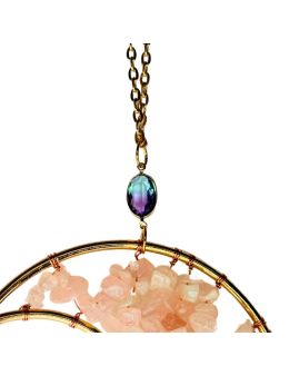 Attrape rêves Croissant de Lune Quartz Rose