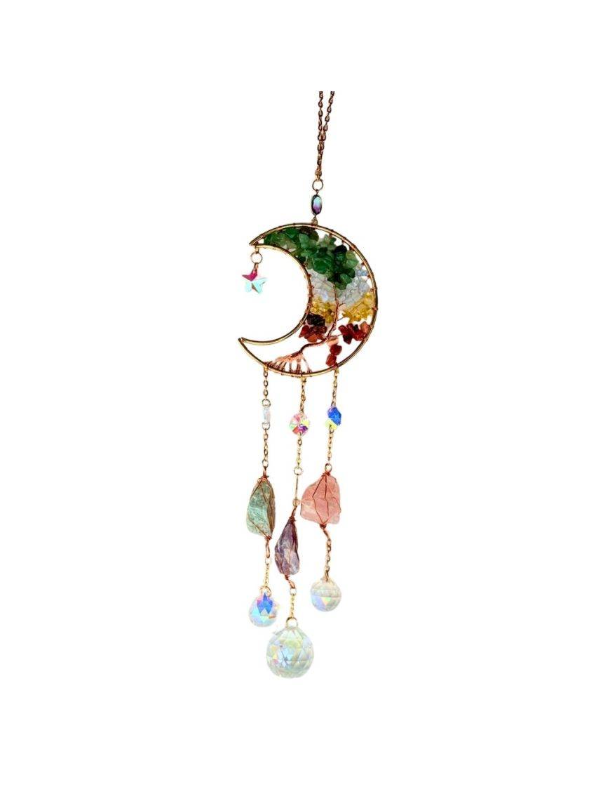 Attrape rêves Croissant de Lune 7 Chakras 